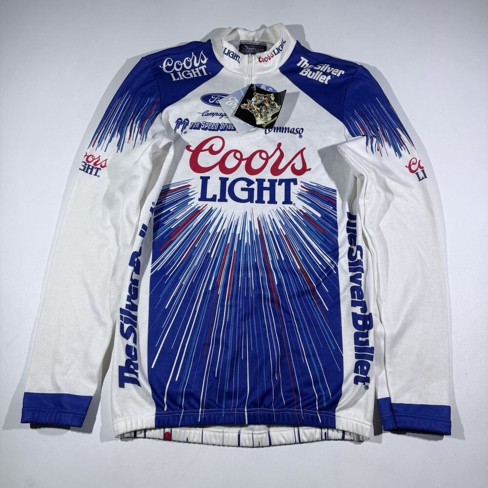 Vintage Coors Light Cycling Jersey Tommaso Italy Made Long Sleeve Size Medium